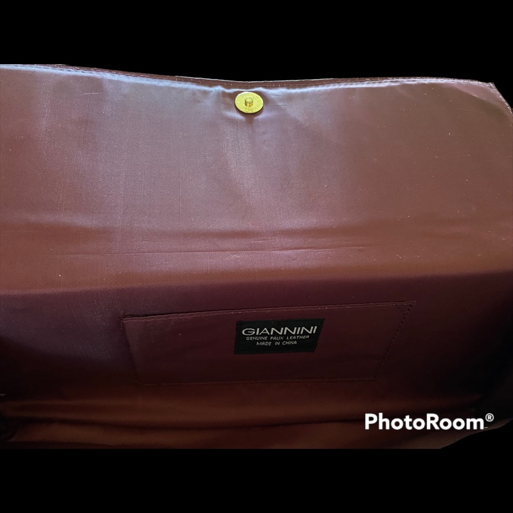 Vintage Giannini Faux Leather Burgundy Clutch - Picture 5 of 5